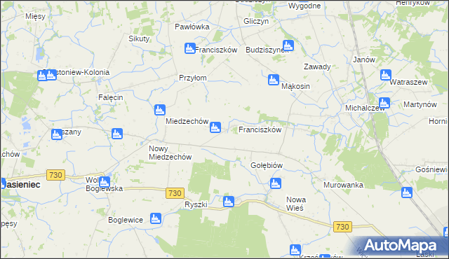 mapa Stefanków gmina Jasieniec, Stefanków gmina Jasieniec na mapie Targeo