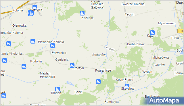 mapa Stefanów gmina Dorohusk, Stefanów gmina Dorohusk na mapie Targeo