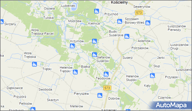 mapa Stefanów Suserski, Stefanów Suserski na mapie Targeo