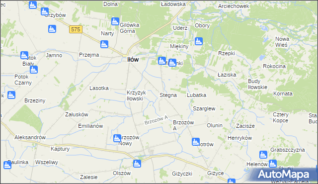 mapa Stegna gmina Iłów, Stegna gmina Iłów na mapie Targeo