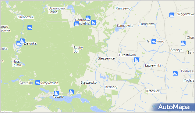 mapa Stęszewice, Stęszewice na mapie Targeo
