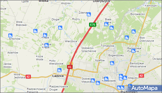 mapa Stobiecko Szlacheckie, Stobiecko Szlacheckie na mapie Targeo