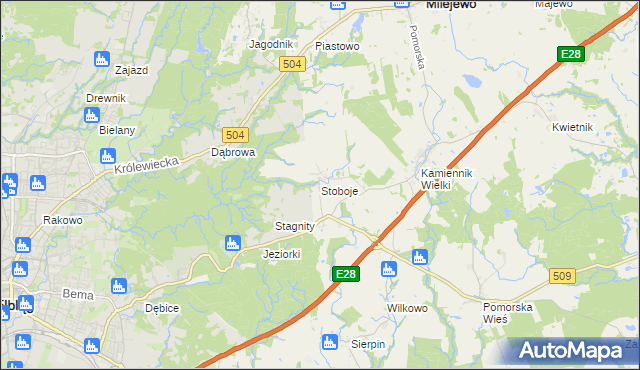 mapa Stoboje, Stoboje na mapie Targeo