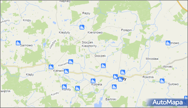 mapa Stoczek gmina Kiwity, Stoczek gmina Kiwity na mapie Targeo