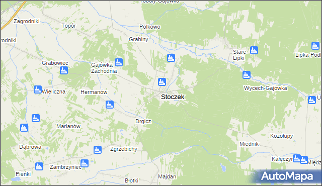 mapa Stoczek powiat węgrowski, Stoczek powiat węgrowski na mapie Targeo