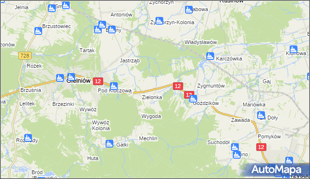 mapa Stoczki gmina Gielniów, Stoczki gmina Gielniów na mapie Targeo