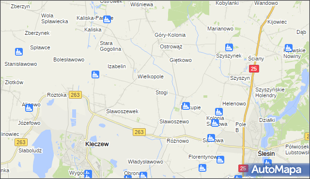 mapa Stogi gmina Kleczew, Stogi gmina Kleczew na mapie Targeo