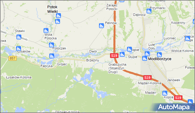 mapa Stojeszyn Drugi, Stojeszyn Drugi na mapie Targeo