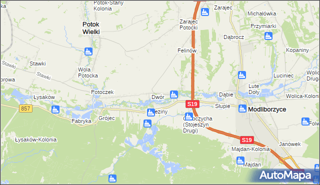 mapa Stojeszyn Pierwszy, Stojeszyn Pierwszy na mapie Targeo