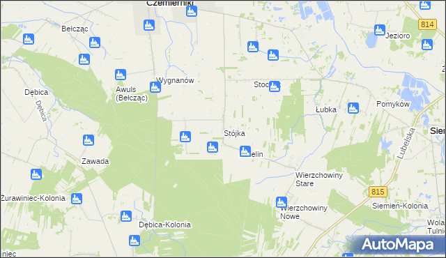 mapa Stójka gmina Czemierniki, Stójka gmina Czemierniki na mapie Targeo