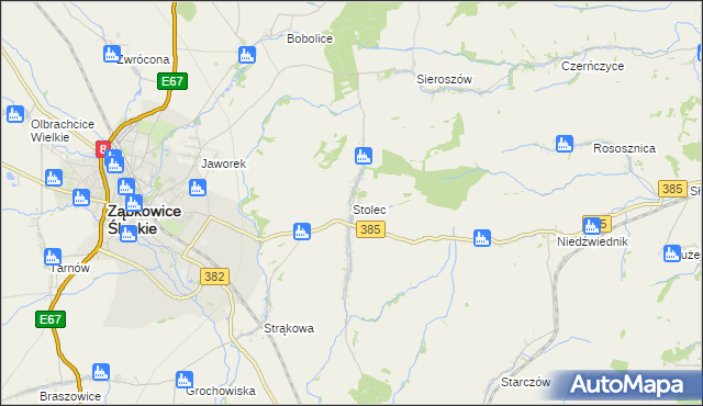 mapa Stolec gmina Ząbkowice Śląskie, Stolec gmina Ząbkowice Śląskie na mapie Targeo