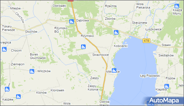 mapa Strachocice, Strachocice na mapie Targeo