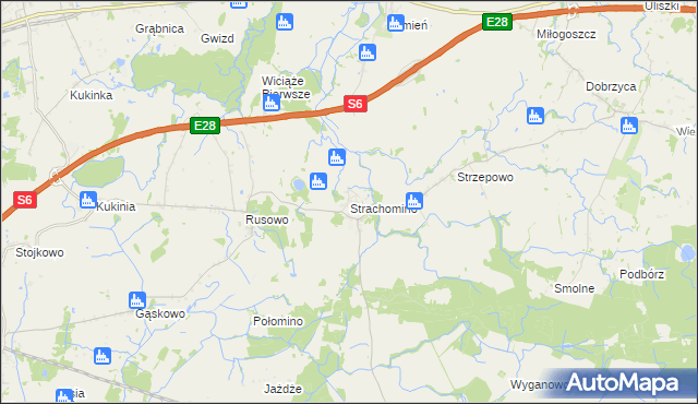 mapa Strachomino, Strachomino na mapie Targeo