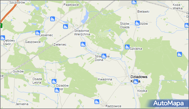 mapa Stradomia Dolna, Stradomia Dolna na mapie Targeo