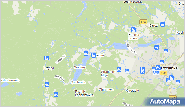 mapa Straduń, Straduń na mapie Targeo