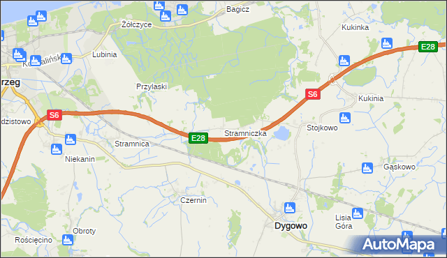 mapa Stramniczka, Stramniczka na mapie Targeo