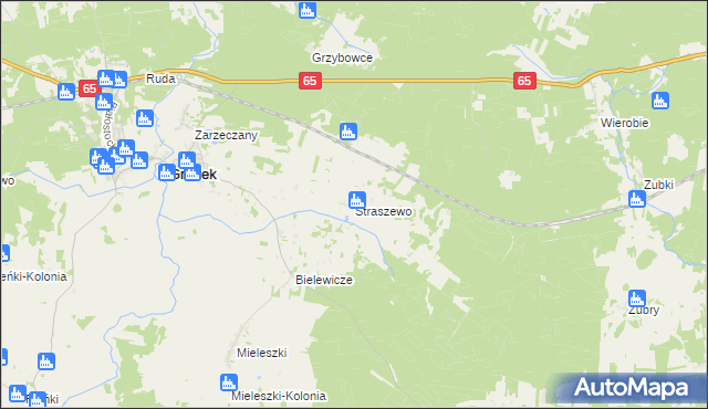 mapa Straszewo gmina Gródek, Straszewo gmina Gródek na mapie Targeo