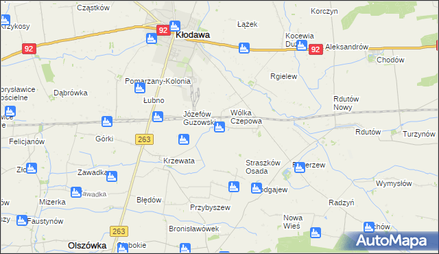 mapa Straszkówek, Straszkówek na mapie Targeo