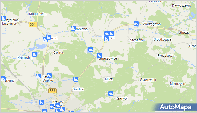 mapa Straszowice, Straszowice na mapie Targeo