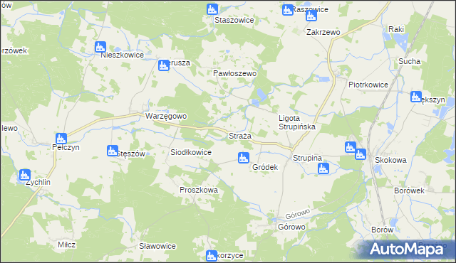 mapa Straża, Straża na mapie Targeo