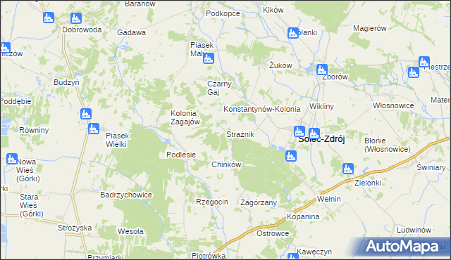 mapa Strażnik, Strażnik na mapie Targeo