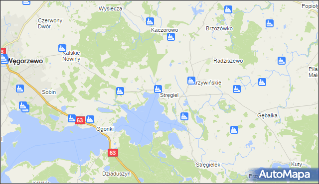 mapa Stręgiel, Stręgiel na mapie Targeo