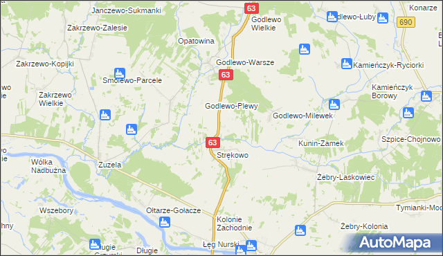 mapa Strękowo Nieczykowskie, Strękowo Nieczykowskie na mapie Targeo