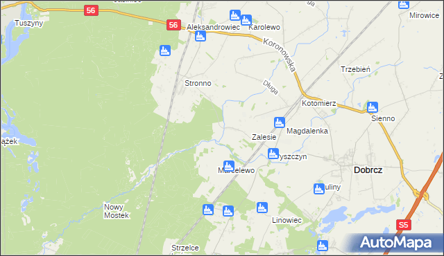 mapa Stronno gmina Koronowo, Stronno gmina Koronowo na mapie Targeo