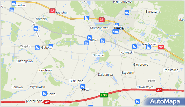 mapa Stroszki, Stroszki na mapie Targeo