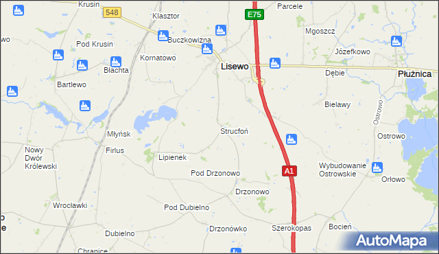 mapa Strucfoń, Strucfoń na mapie Targeo