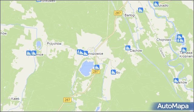 mapa Strużka gmina Bobrowice, Strużka gmina Bobrowice na mapie Targeo