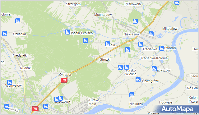 mapa Strużki, Strużki na mapie Targeo