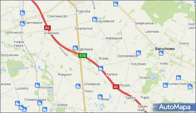 mapa Strzały, Strzały na mapie Targeo