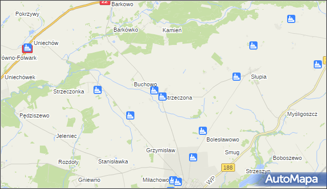 mapa Strzeczona, Strzeczona na mapie Targeo