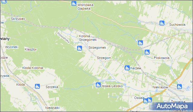 mapa Strzegom gmina Rytwiany, Strzegom gmina Rytwiany na mapie Targeo
