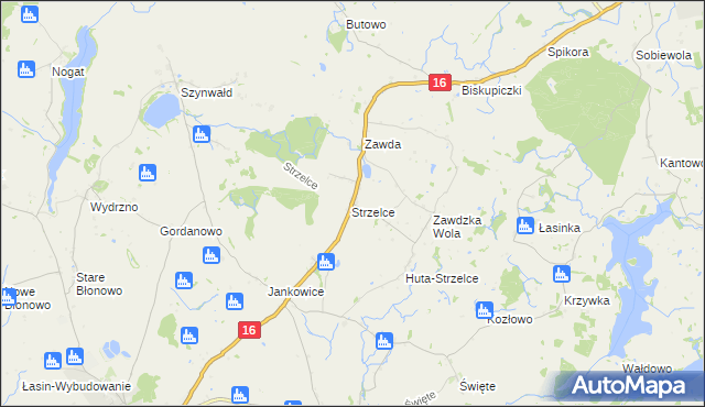 mapa Strzelce gmina Łasin, Strzelce gmina Łasin na mapie Targeo
