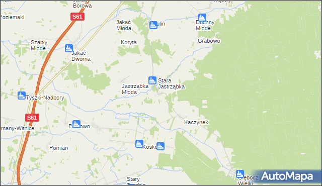 mapa Strzeszewo gmina Śniadowo, Strzeszewo gmina Śniadowo na mapie Targeo