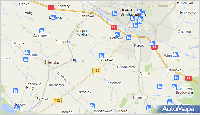 mapa Strzeszki, Strzeszki na mapie Targeo