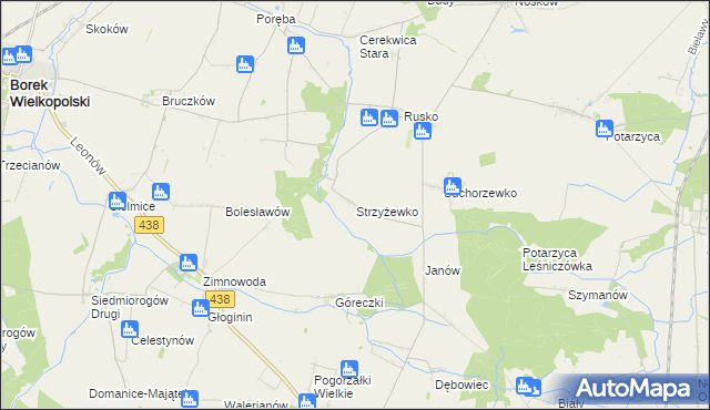 mapa Strzyżewko, Strzyżewko na mapie Targeo