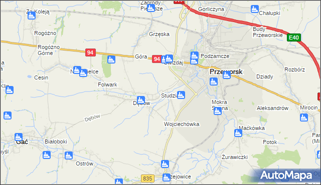 mapa Studzian, Studzian na mapie Targeo