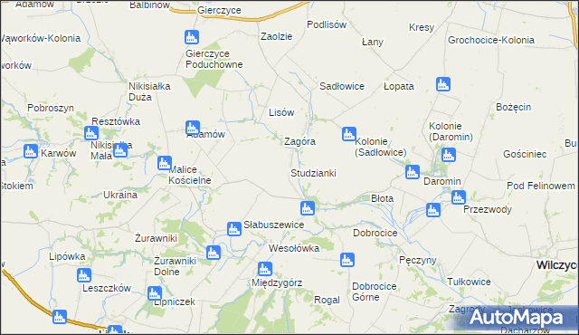 mapa Studzianki gmina Lipnik, Studzianki gmina Lipnik na mapie Targeo