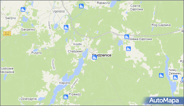 mapa Studzienice powiat bytowski, Studzienice powiat bytowski na mapie Targeo