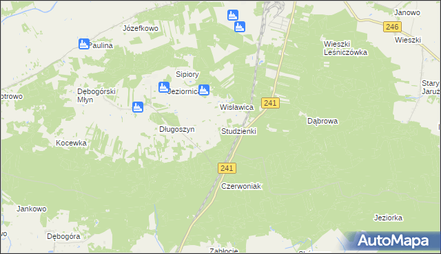 mapa Studzienki gmina Kcynia, Studzienki gmina Kcynia na mapie Targeo