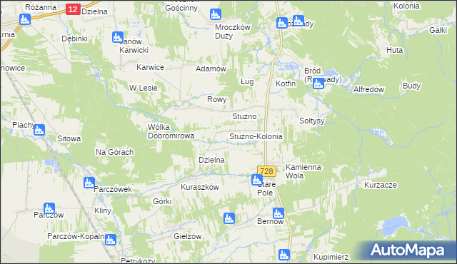 mapa Stużno-Kolonia, Stużno-Kolonia na mapie Targeo