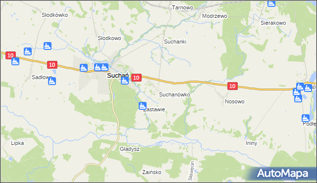 mapa Suchanówko, Suchanówko na mapie Targeo