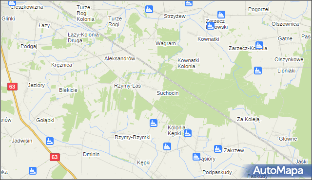 mapa Suchocin gmina Łuków, Suchocin gmina Łuków na mapie Targeo