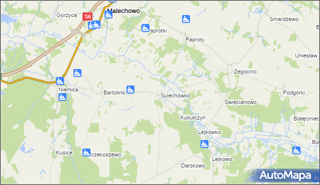 mapa Sulechówko, Sulechówko na mapie Targeo