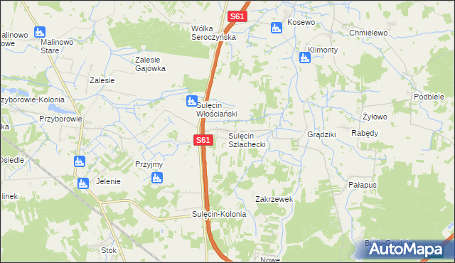 mapa Sulęcin Szlachecki, Sulęcin Szlachecki na mapie Targeo