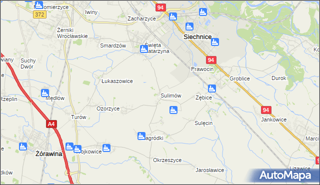 mapa Sulimów gmina Siechnice, Sulimów gmina Siechnice na mapie Targeo