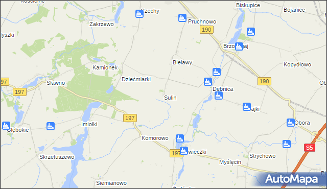 mapa Sulin gmina Kłecko, Sulin gmina Kłecko na mapie Targeo